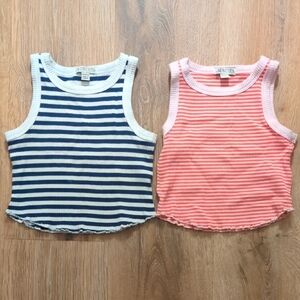 2 Crewcuts Girls Striped XXS (Age 2-3) Everyday Tank Tops